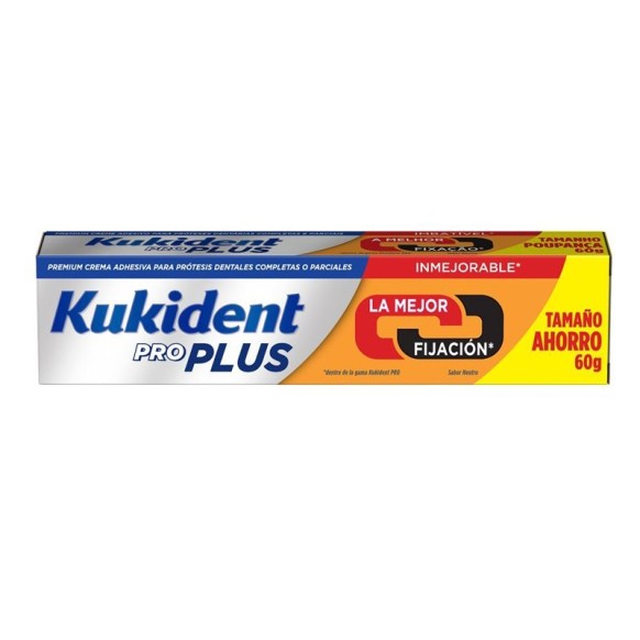 Kukident Pro Plus La Mejor Fijación Formato Ahorro 60g